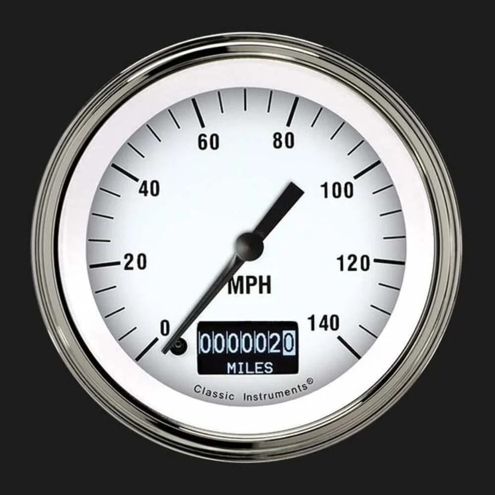 White Hot 3 3_8_ Speedometer with Information Screen WH55DSLF